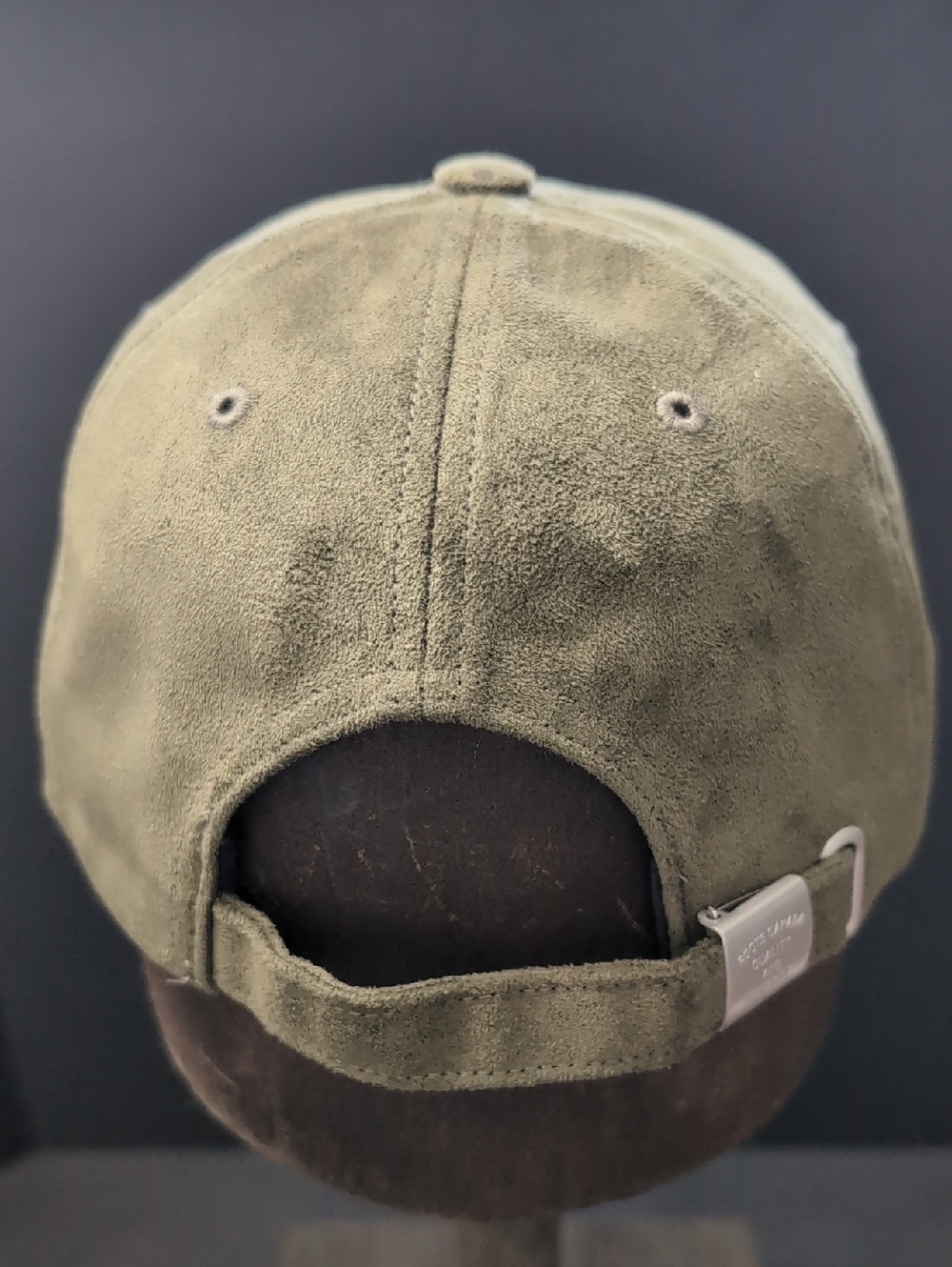 Roots Canada Green Faux Suede Adjustable Strap Ball Cap. - Picture 4 of 8